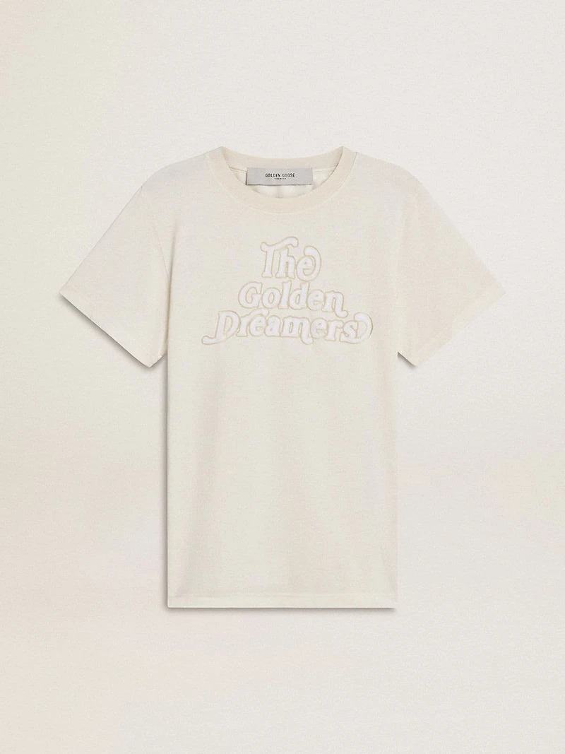 Women's white T-shirt with print on the front