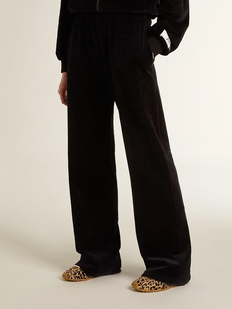 Women's joggers velvet-effect cotton blend