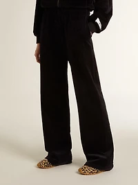Women's joggers velvet-effect cotton blend