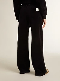 Women's joggers velvet-effect cotton blend