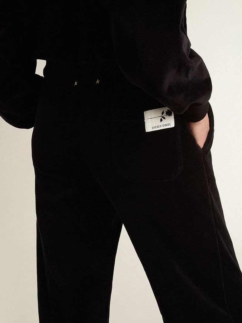 Women's joggers velvet-effect cotton blend
