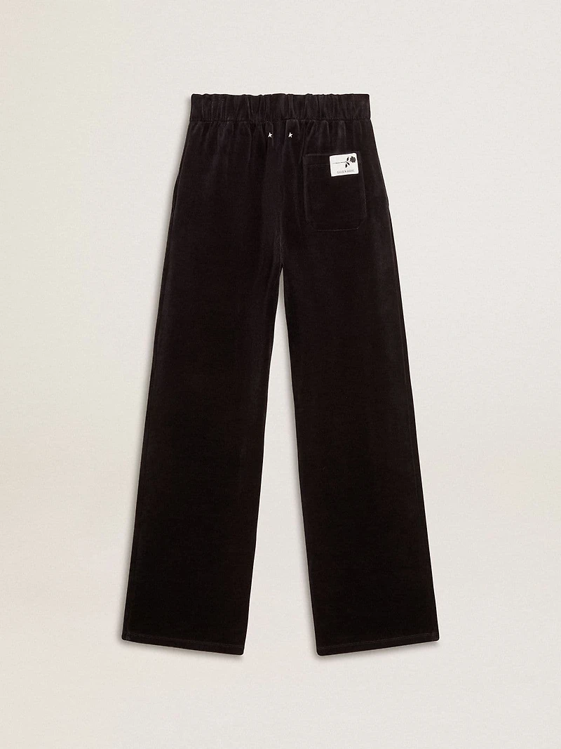 Women's joggers velvet-effect cotton blend