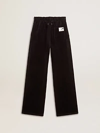 Women's joggers velvet-effect cotton blend