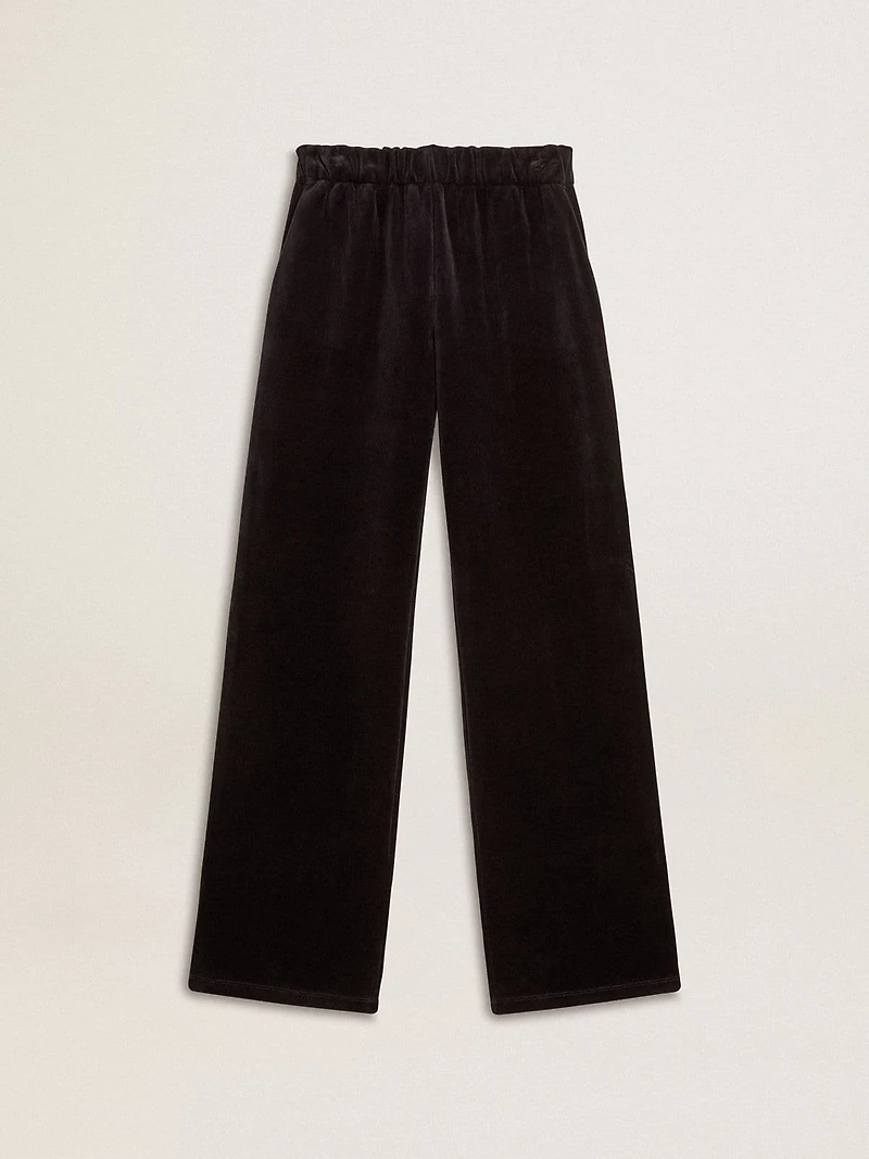 Women's joggers velvet-effect cotton blend