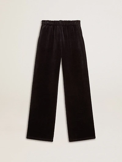 Women's joggers velvet-effect cotton blend