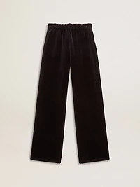 Women's joggers velvet-effect cotton blend