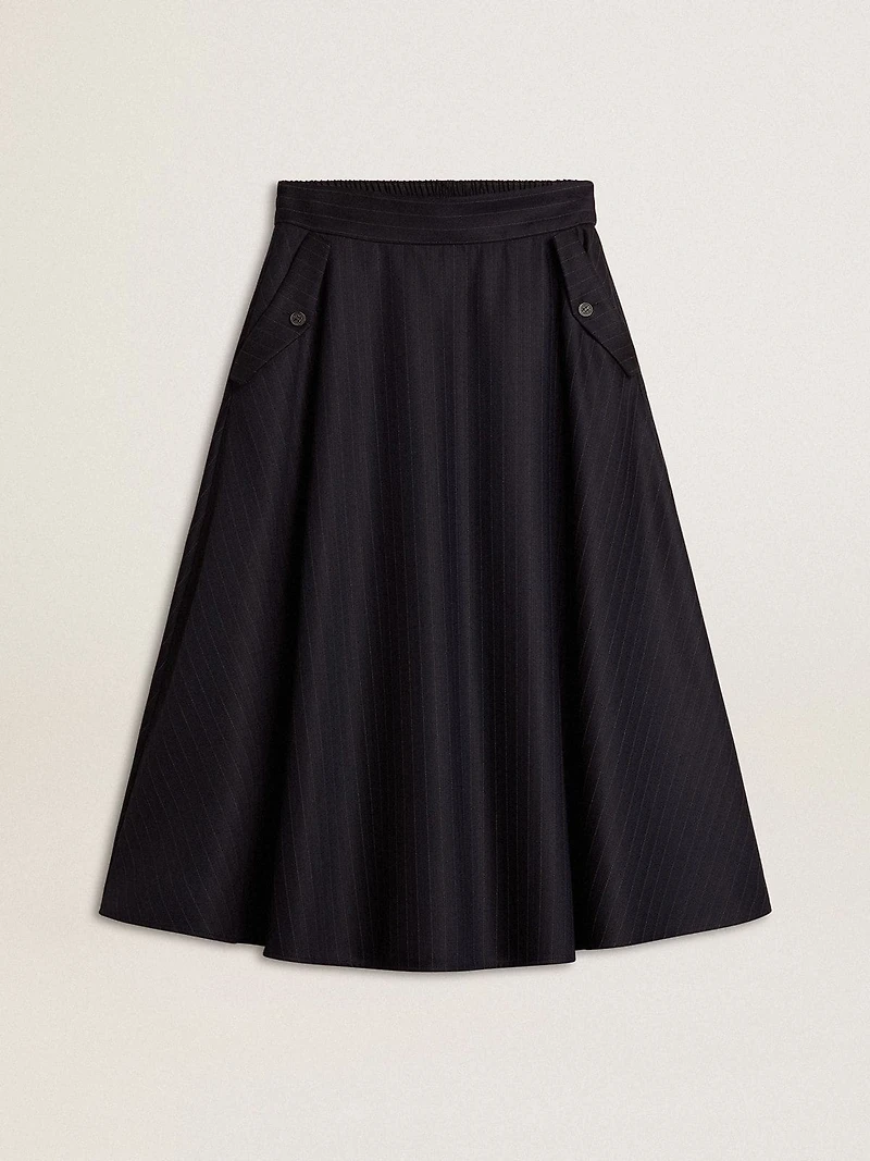 Women’s midnight blue wool skirt