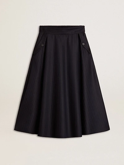 Women’s midnight blue wool skirt