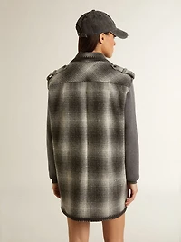 Women's dark gray wool-blend shirt dress