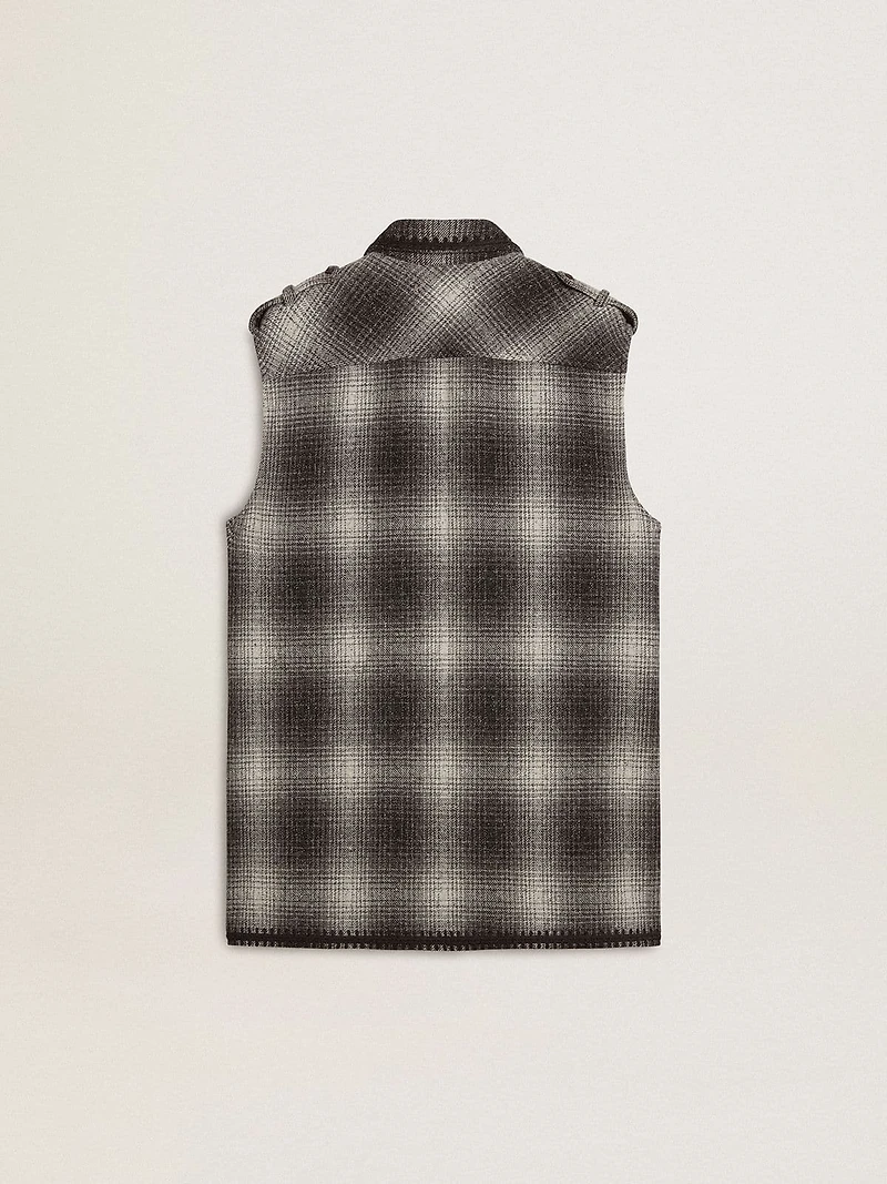 Women's dark gray wool-blend shirt dress