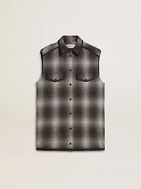 Women's dark gray wool-blend shirt dress