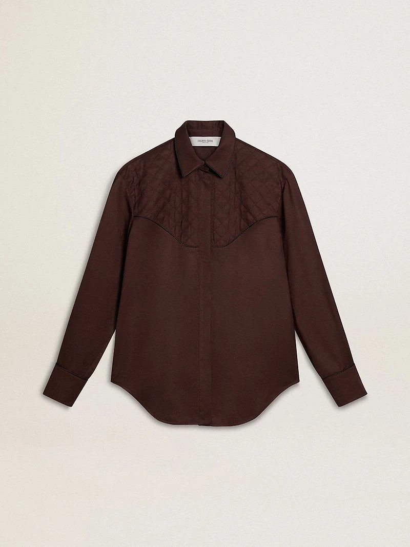 Women’s brown shirt with quilted details