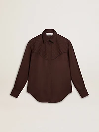 Women’s brown shirt with quilted details
