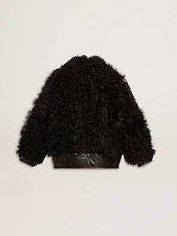 Women's black shearling jacket
