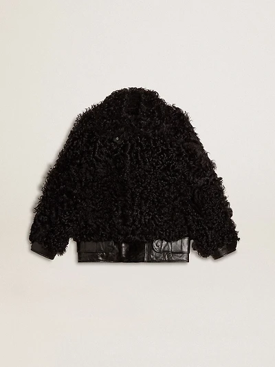 Women's black shearling jacket