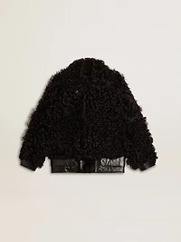 Women's black shearling jacket