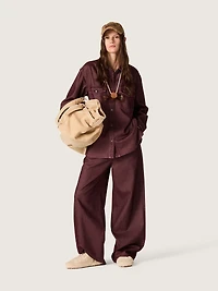 Women's shirt burgundy denim