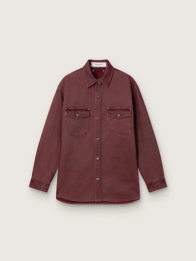 Women's shirt burgundy denim