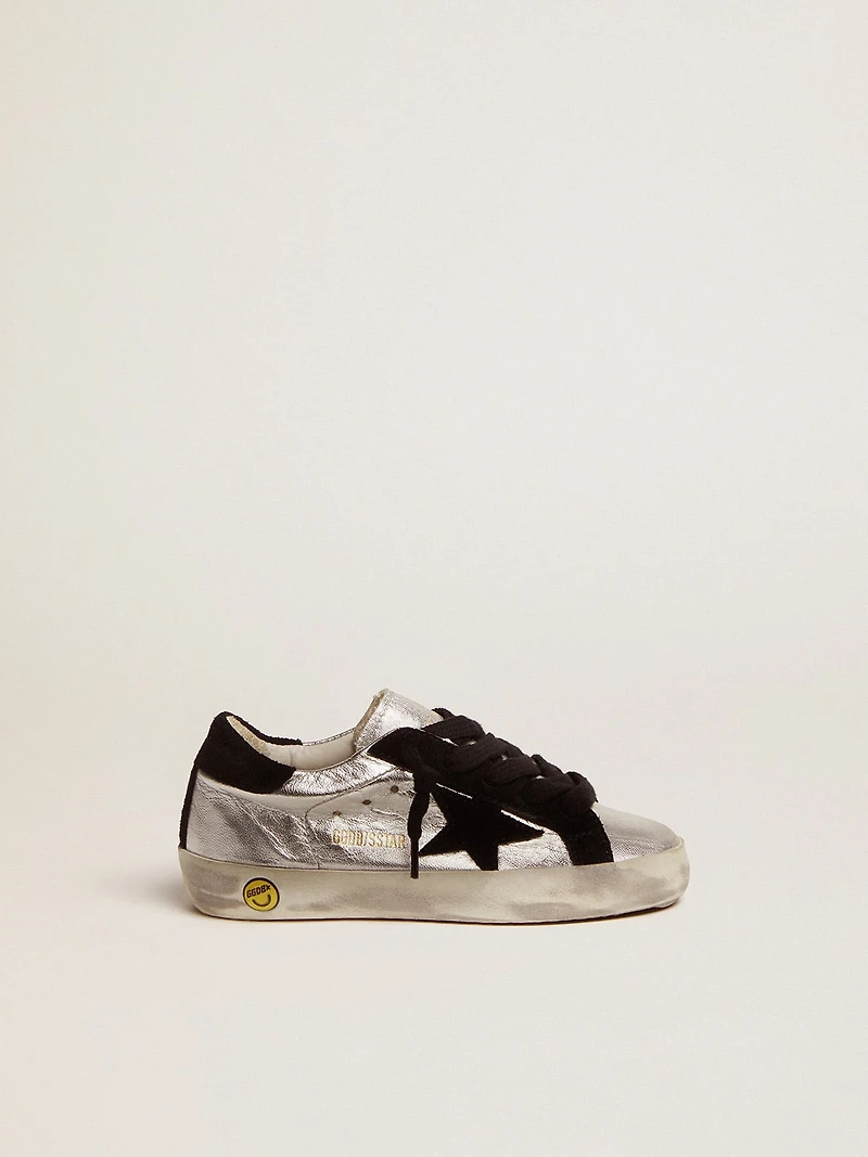 Super-Star sneakers silver leather with suede inserts