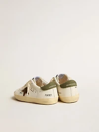 Super-Star Young in nappa with suede star and green heel tab