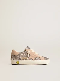 Young Super-Star in glitter with suede star and heel tab