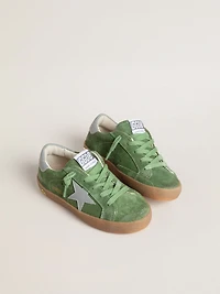 Young Super-Star green suede with baby blue star and heel tab