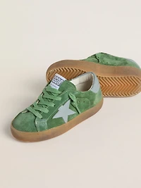 Young Super-Star green suede with baby blue star and heel tab