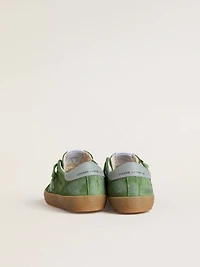 Young Super-Star green suede with baby blue star and heel tab