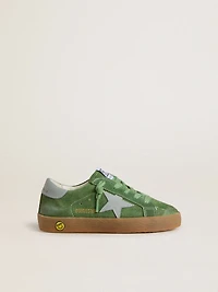 Young Super-Star green suede with baby blue star and heel tab
