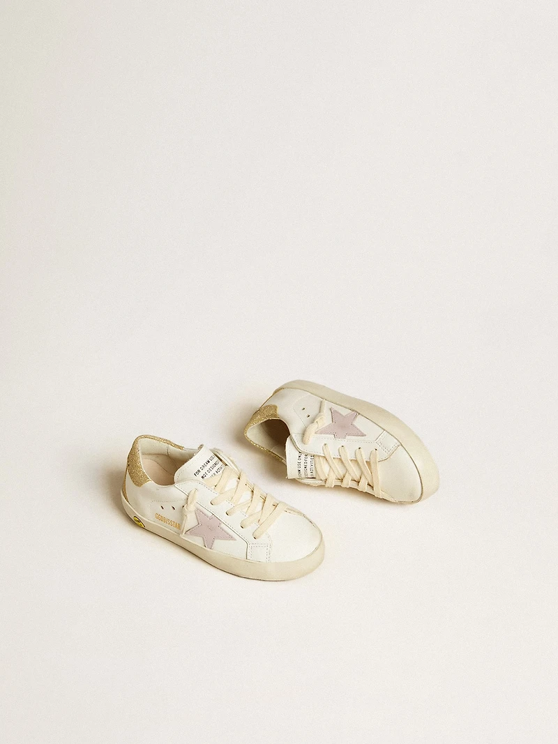Super-Star Young with lilac leather star and glitter heel tab