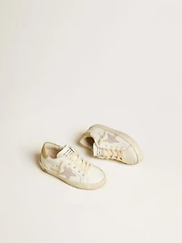 Super-Star Young with lilac leather star and glitter heel tab
