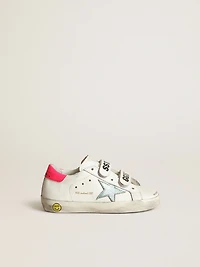 Young Old School with star in aquamarine laminated leather