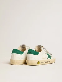 Old School Young with green suede star and heel tab
