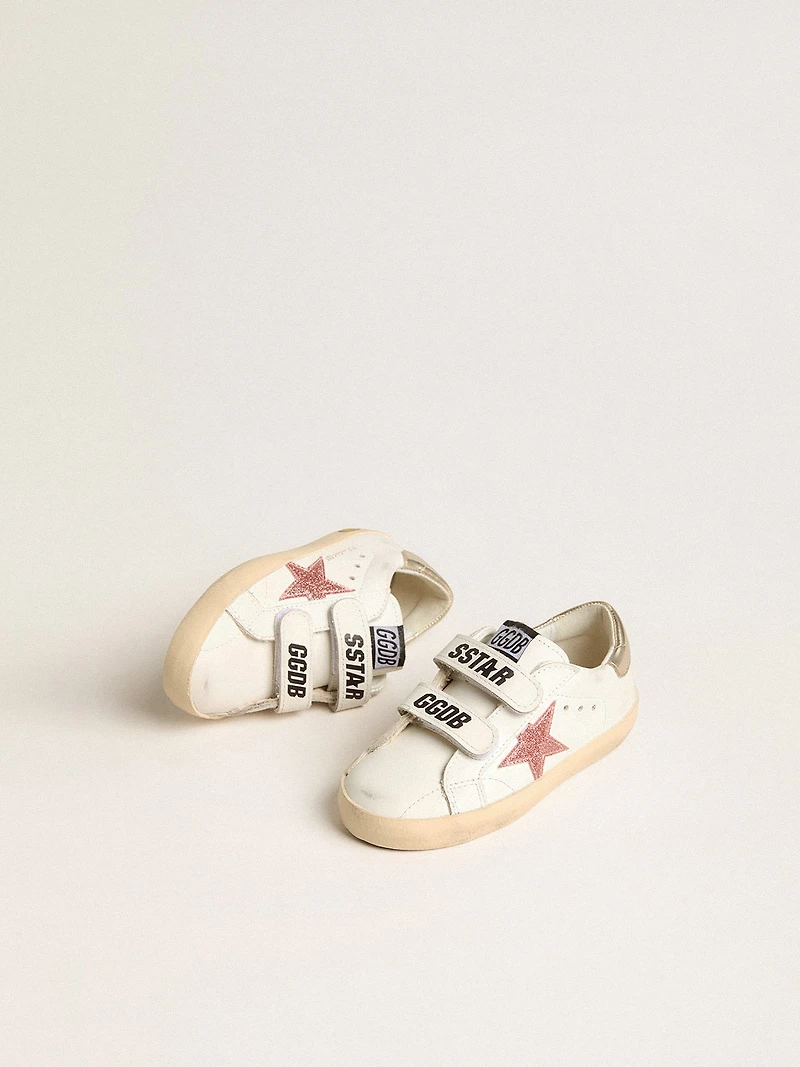 Young Old School in leather with metallic peach leather star