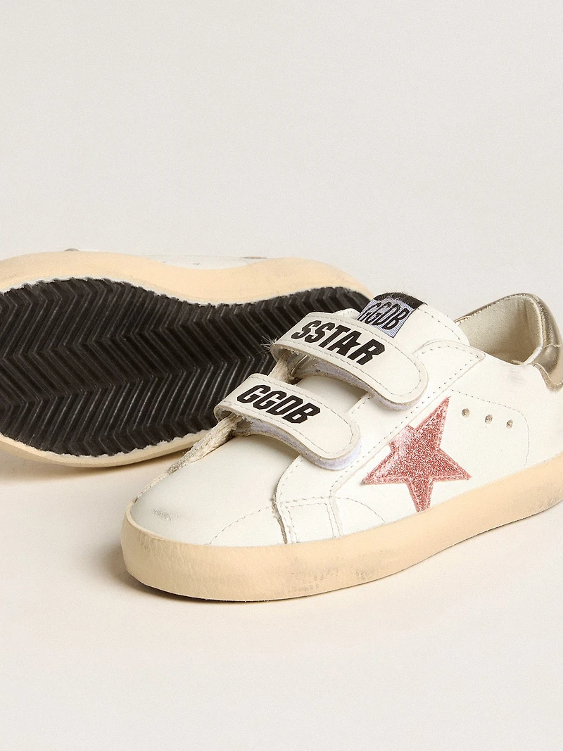 Young Old School in leather with metallic peach leather star