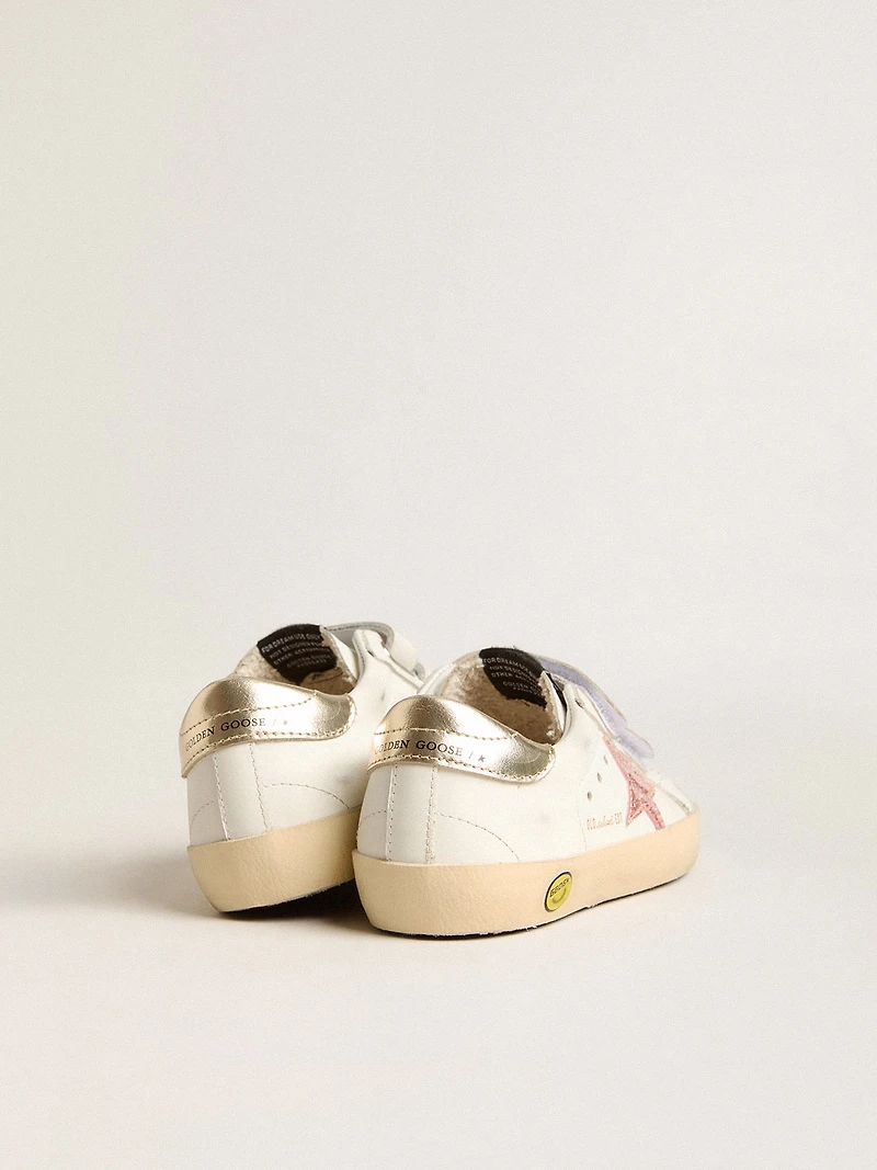 Young Old School in leather with metallic peach leather star