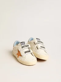 Young Old School leather with orange star and baby blue heel tab