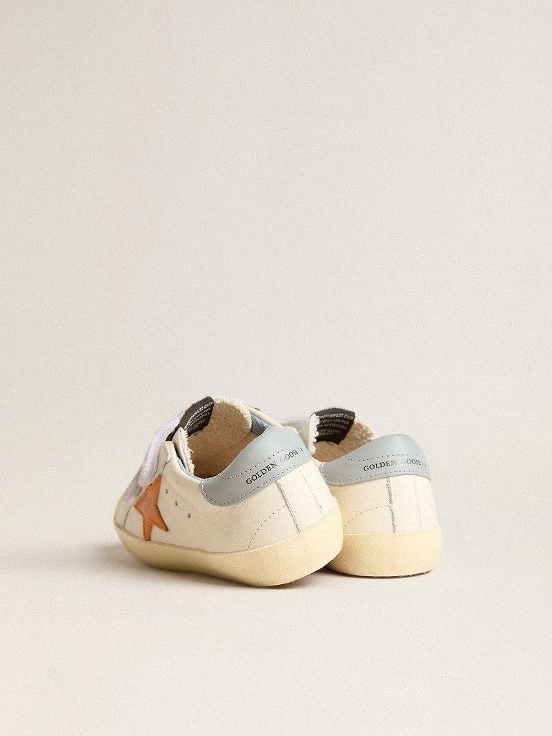 Young Old School leather with orange star and baby blue heel tab
