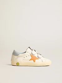 Young Old School leather with orange star and baby blue heel tab