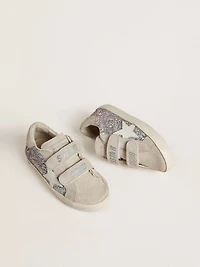 Young Old School in silver and pink glitter with white leather star