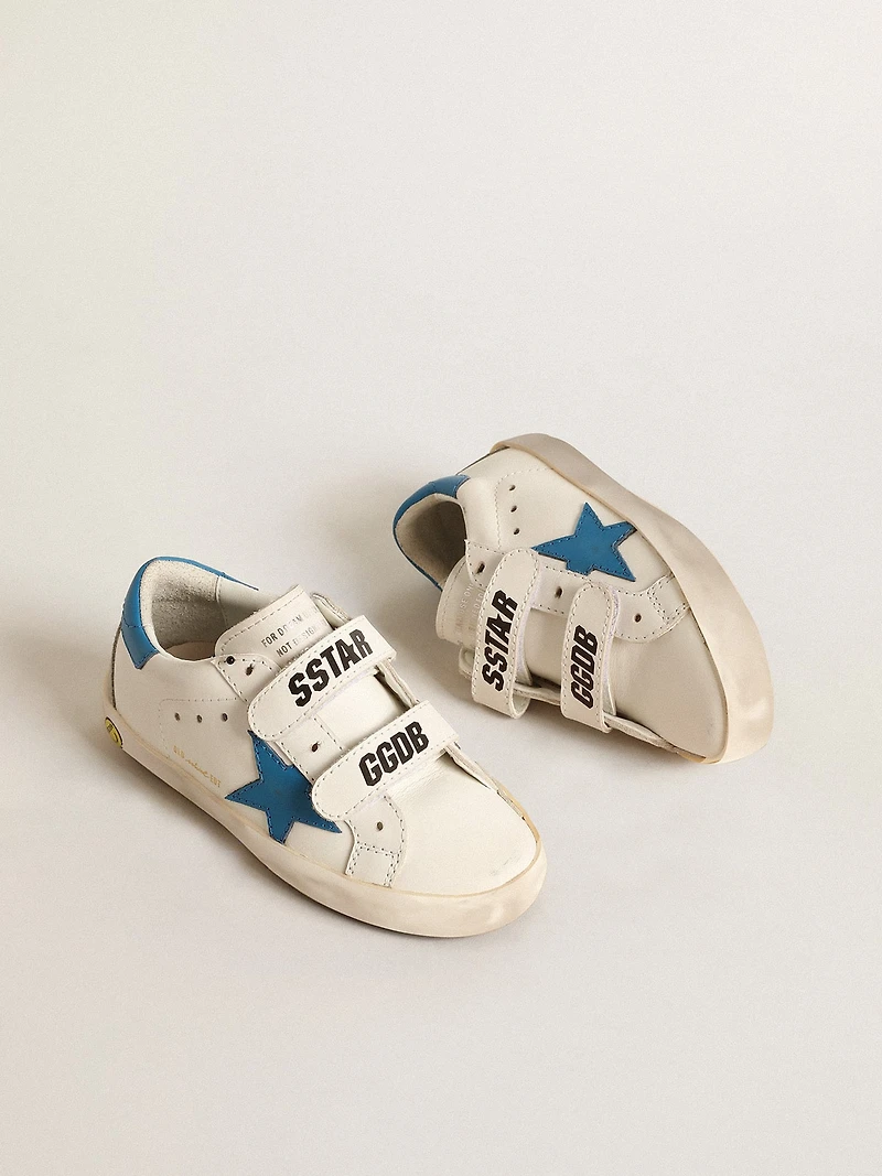 Young Old School leather with light blue star and heel tab