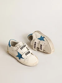 Young Old School leather with light blue star and heel tab