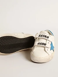 Young Old School leather with light blue star and heel tab