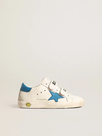 Young Old School leather with light blue star and heel tab