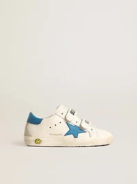 Young Old School leather with light blue star and heel tab