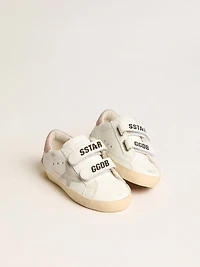 Young old School leather with gray suede star and rose heel tab