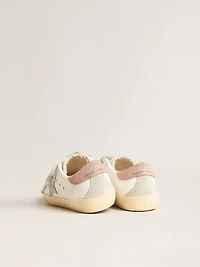 Young old School leather with gray suede star and rose heel tab