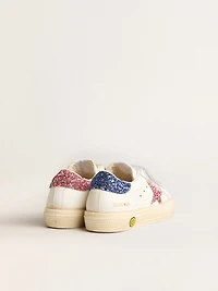 Young May School in leather with glitter star and heel tab