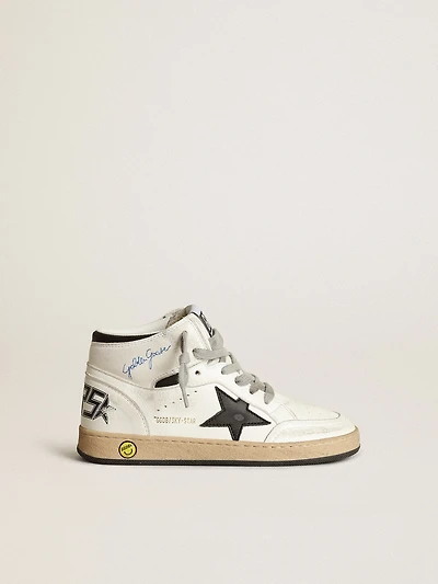 Young Sky-Star white nappa with black star and heel tab