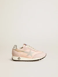 Marathon Young pink nylon with printed star and leather heel tab